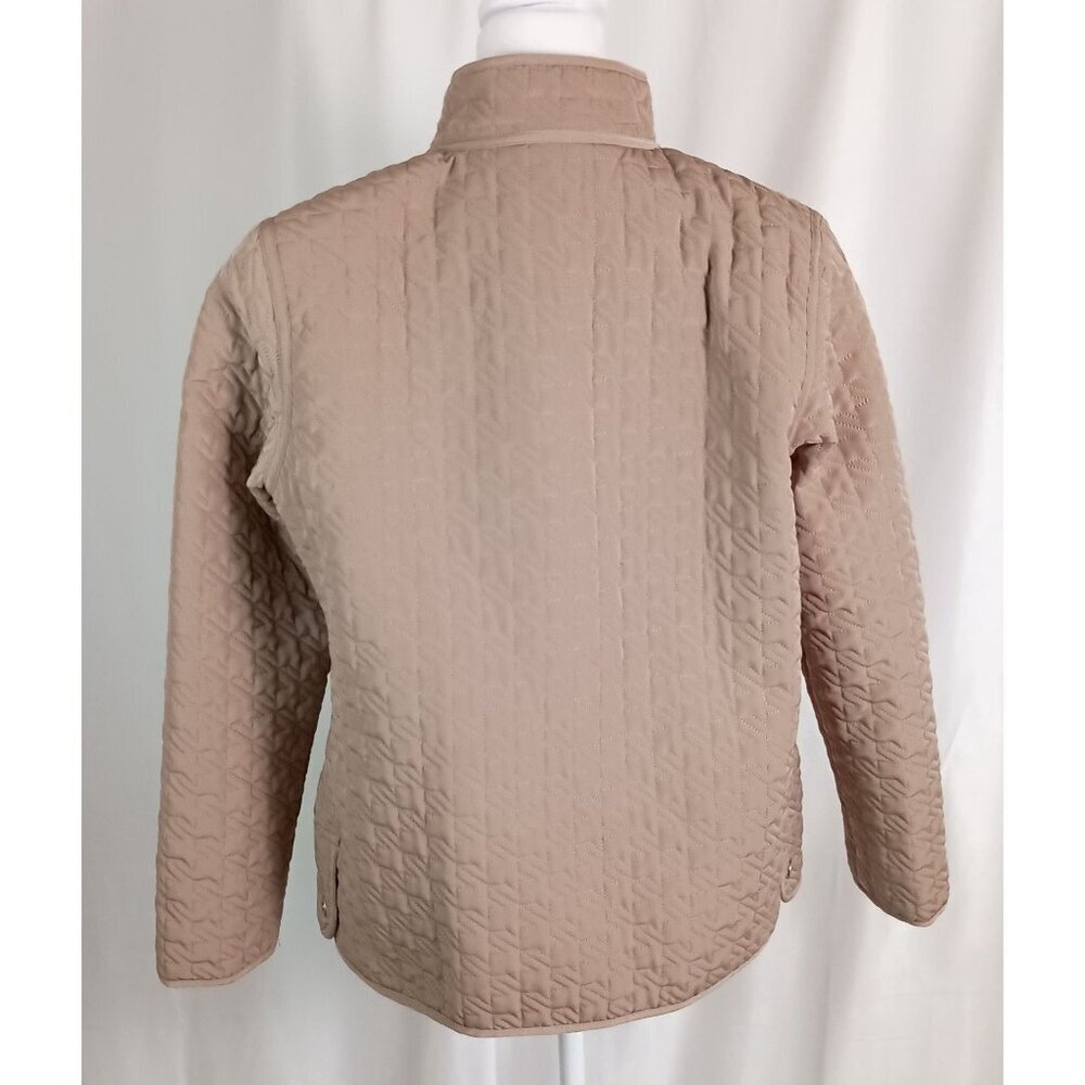 Gallery Petite Quilted Snap Jacket Mandarin Collar Size PM Excellent Cond - Picture 2 of 11